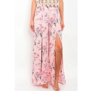 Peach love floral pants